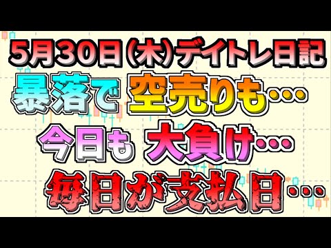 【デイトレ＆スイング結果】今日も負けました、、、毎日が支払日です、、、