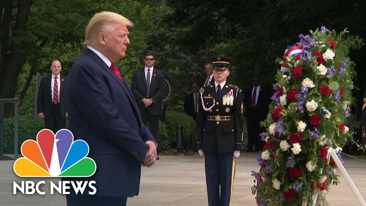 Trump pays tribute at Arlington National Cemetery on Memorial Day ...