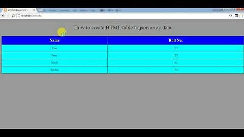 How to create HTML table to json array data
