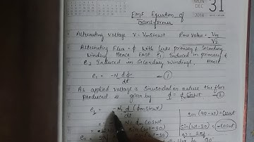 EMF equation of Transformer ,module 3 chapter 1,18ELE23, by Prof. Sachin Chilkandi