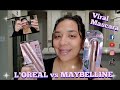 NEW L&#39;oreal vs Maybelline| Drugstore Mascara gone #viral. #drugstoremakeup #loreal #maybelline