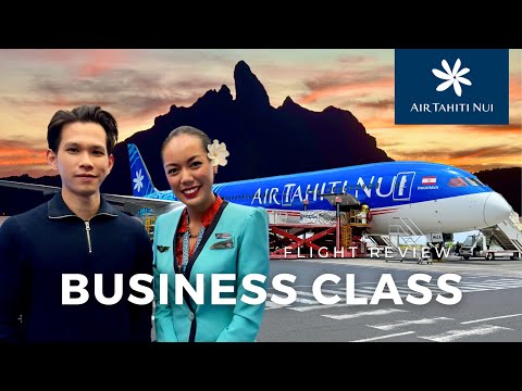 Across the Pacific in AIR TAHITI NUI Business Class (Scenic Islands View!)
