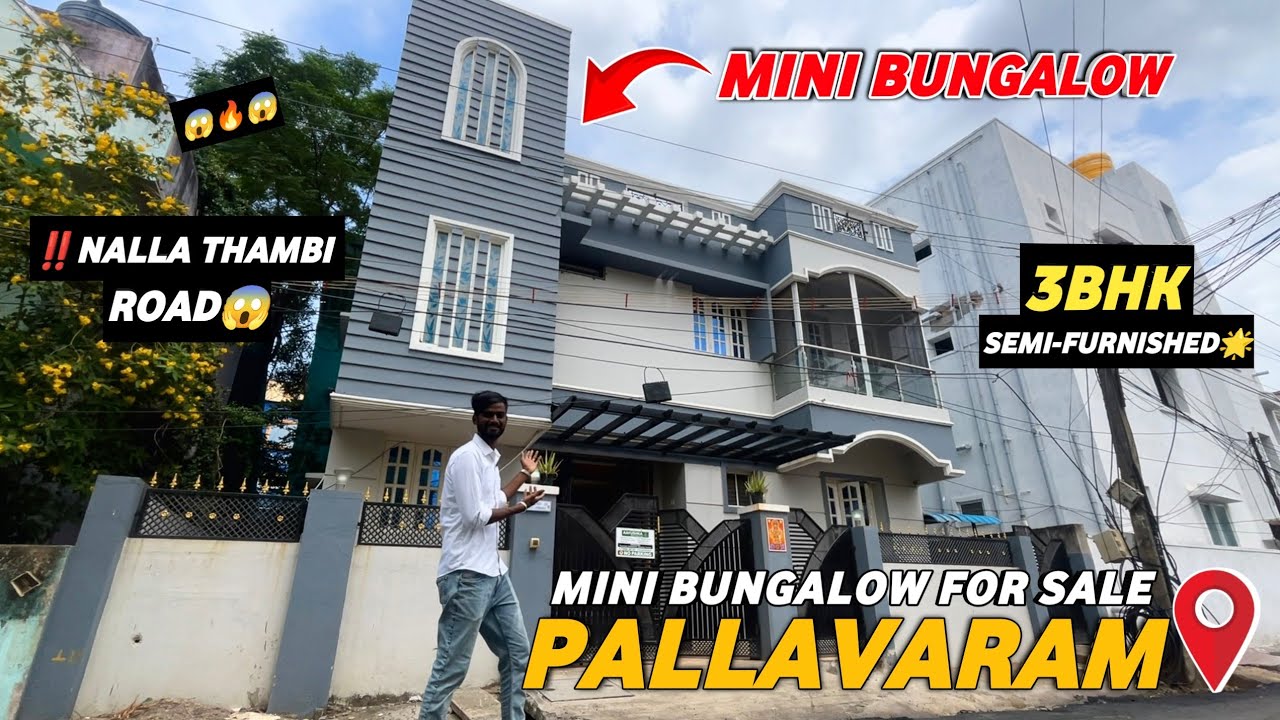 😍Mini Bungalow for sale in Chennai Pallavaram🏡Nalla thambi Road👌Semi-Furnished🔥