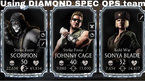 Using Diamond spec ops team in faction wars mkx mobile