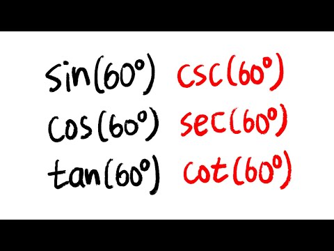 Exact values of sin(60), cos(60), tan(60), csc(60), sec(60), cot(60)