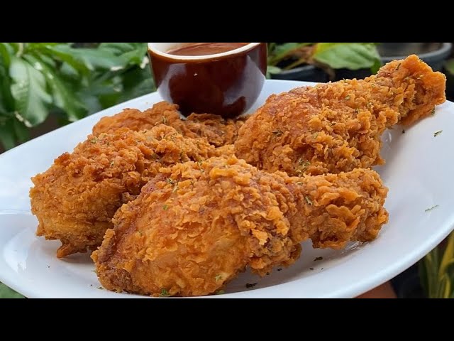 2 Ingredient Crispy Fried Chicken (No Flour or Frying