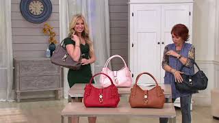 Dooney & Bourke Belvedere Leather Medium Logo Lock Satchel on QVC
