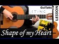 How to play SHAPE OF MY HEART ❤ - Sting / GUITAR Lesson 🎸 / GuiTabs #146