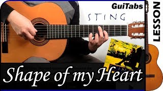 How to play SHAPE OF MY HEART ❤ - Sting / GUITAR Lesson 🎸 / GuiTabs #146