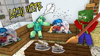 Lazy Zombie Wife but He Surprise!!! Poor Zombie Wife : Monster School : Minecraft Animation