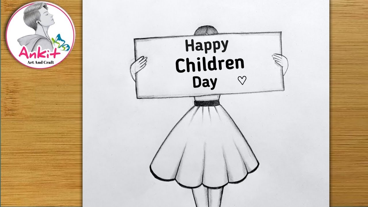 Simple Happy Children's Day coloring page - Download, Print or Color Online  for Free