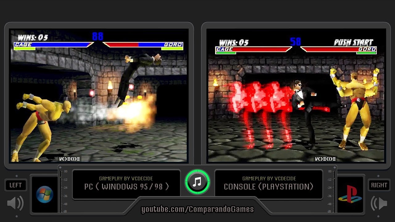 Mortal Kombat 4 Arcade vs Mortal Kombat Gold - Fatality Comparison