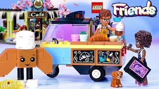 Get your coffee buzz on the go ☕️! Lego Friends mobile bakery food cart build & review