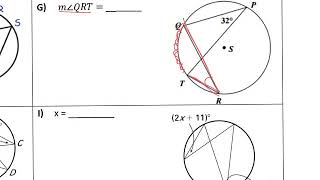 Inscribed Angles (Section 8.2 College)
