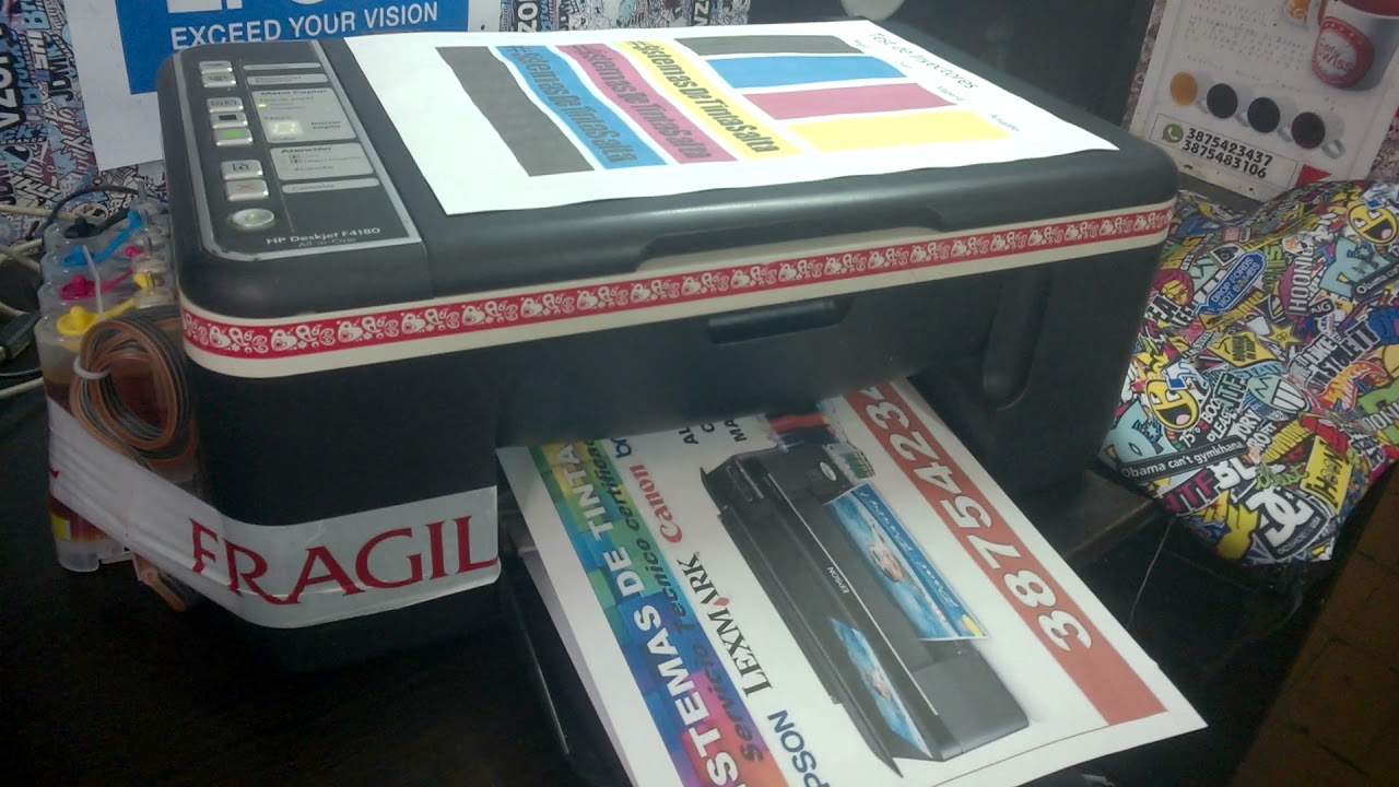 Hp f4180 sistema continuo Bulk in - YouTube