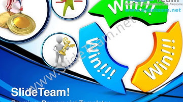 Win Win Win On Circular Arrows Business PowerPoint Templates ppt Themes 0812 Slides Backgrounds
