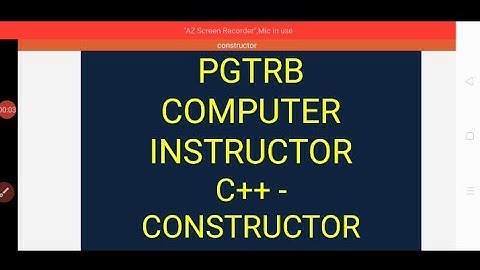 PGTRB Computer Instructor - C++ Constructor (Tamil).