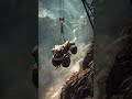 Crane Saves Fallen Tractor from Mountain Cliff 🚜