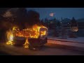 Calgary bus goes up in flames on busy road