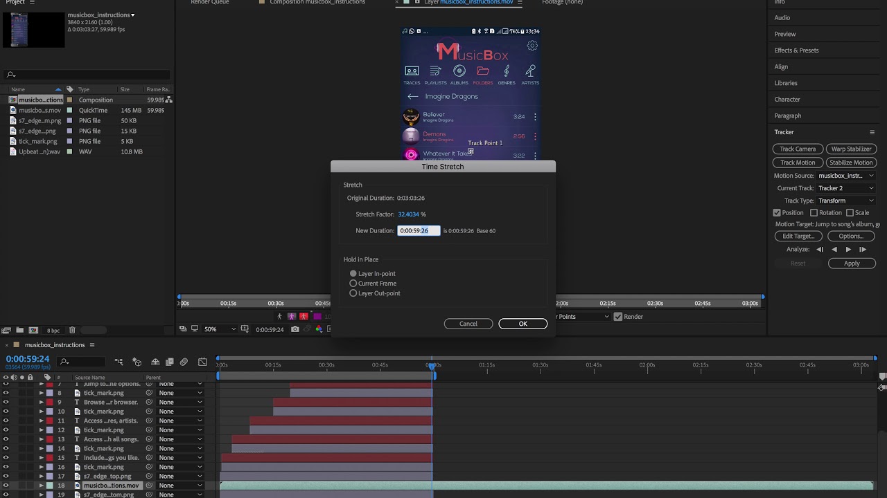 Adobe After Effects Adjusting/changing imported video playback speed