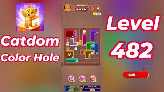 Catdom Color Hole Level 482 Walkthrough [NEW UPDATE] 🐱🟣 | Relaxing Color Puzzle Game | Go Answer
