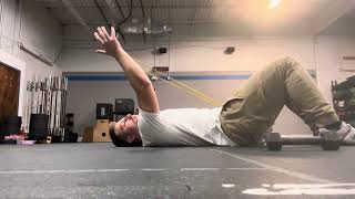 Supine shoulder flexion with band