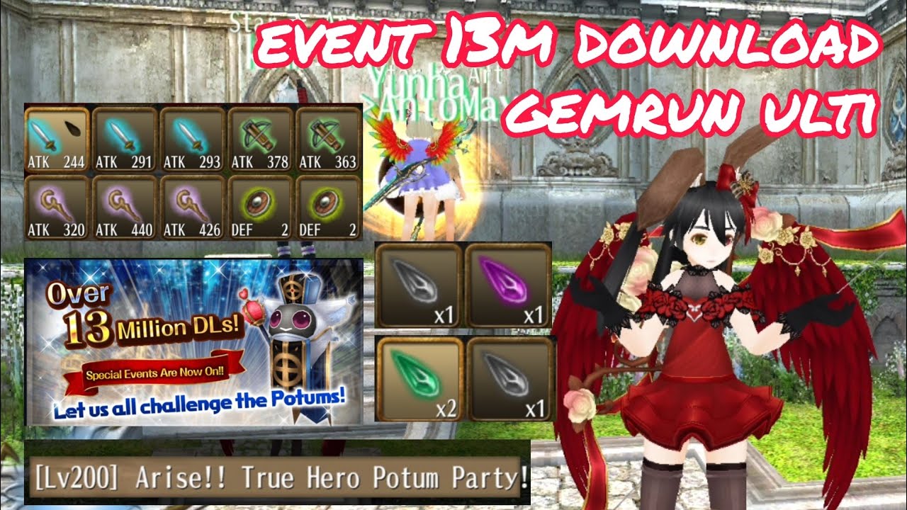 toram online new event 13m download review hero potum + gemrun ulti