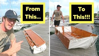 Check out this 8 foot boat that folds down to just 4 inches wide! It can row, sail and even PLANES with an outboard engine It is so 