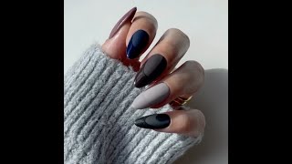 Matte Nails with Glossy Tips