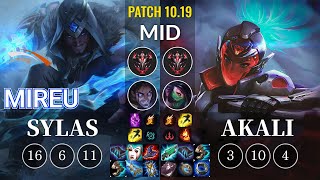 HLE Mireu Sylas vs Akali Mid - KR Patch 10.19