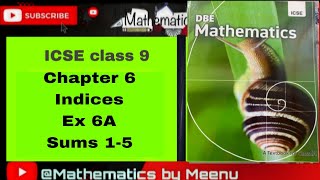 DBE mathematics class 9, Chapter 6, Indices,Ex 6A, Sums 1-5 DBE mathematics class 9, Chapter 6, Indices,Ex 6A, Sums 1-5