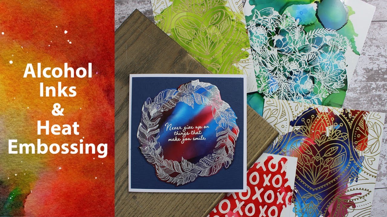 Using Alcohol Inks and Embossing Powder to create home décor and cards ...
