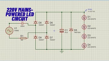 How to Power LEDs Directly from 220V Mains Using a Bridge Rectifier & Zener Diode in Proteus