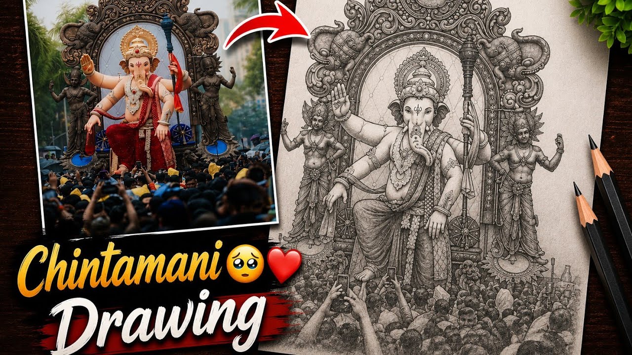 Chinchpokli Cha Chintamani 2025 Drawing (Part-1)/ Chintamani Drawing ...