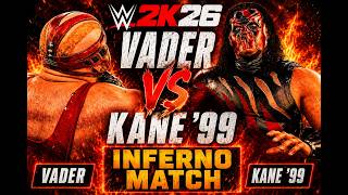 WWE 2K26 - Vader vs Kane '99 Inferno Match | Full Match Gameplay (No Mods)