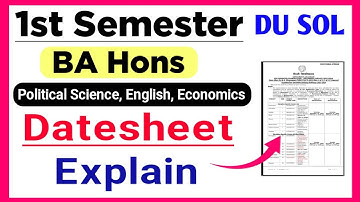 SOL BA Hons First Semester datesheet Explain Dec exam 2022 : Political Science, English, Economics.