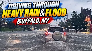 Driving Through Heavy Rain & Flooding in Buffalo, NY 🌧️ | Storm Drive