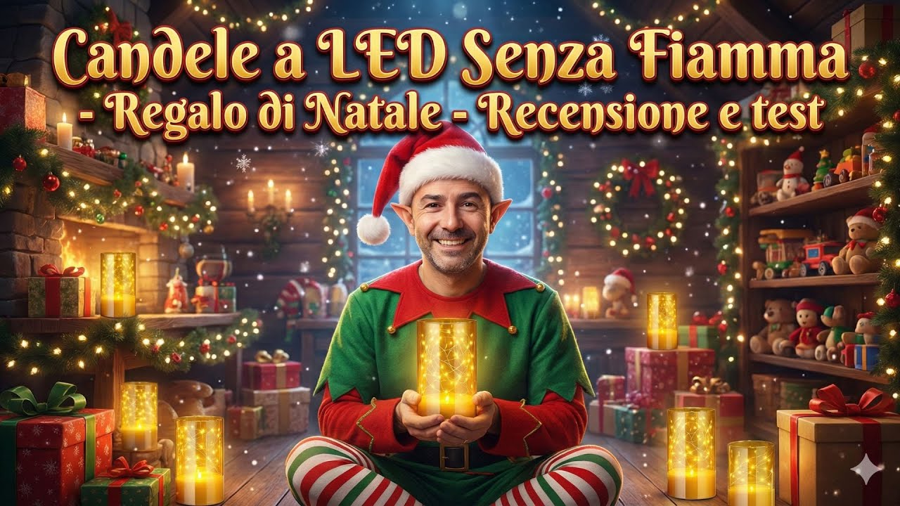 DRomance Candela natalizia senza fiamma, a batteria, con