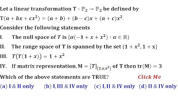 linear transformation || null space of T || matrix representation || gate 2019 linear algebra