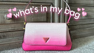 what's in my GUESS bag :) Desideria Ombre Croc Shoulder bag 💖