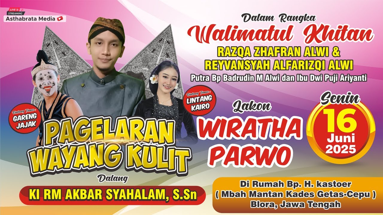 WAYANG KULIT KI R M AKBAR SYAHALAM S.SN // LAKON WIRATHA PARWA // BT GARENG JAJAK & LINTANG KAIRO