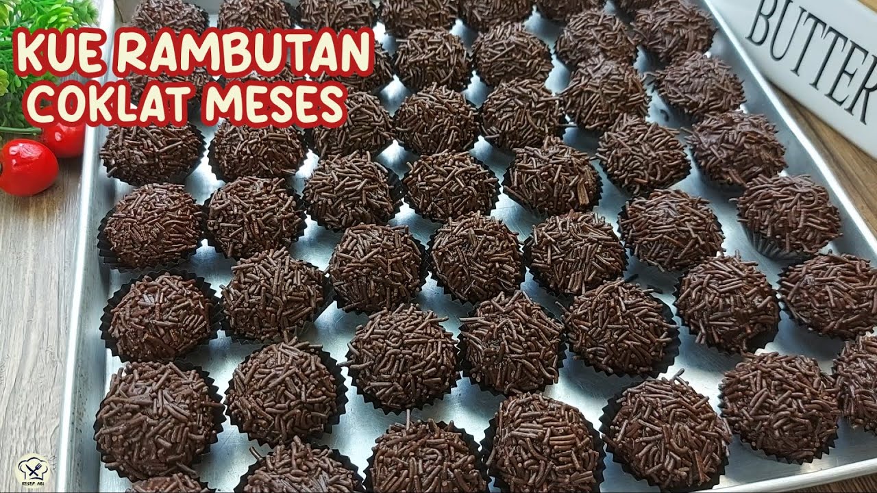 RESEP KUE KERING RAMBUTAN RENYAH NYOKLAT BANGET LUMER DIMULUT