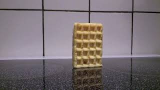 The waffle falling over but it has dramatic HOMESTUCK music playing over it