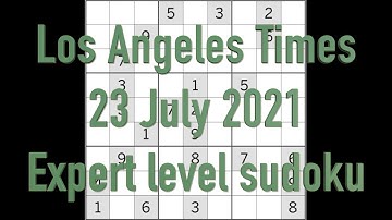 Sudoku solution – Los Angeles Times 23 July 2021 Expert level