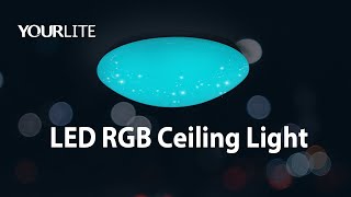 Yourlite Ir Remote Control 10%-100% Dimmable Seven Colors Changeable Led Ceiling Light