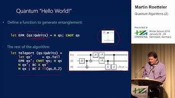 CROSSING Winter School 2016: Martin Roetteler - Quantum Algorithms (2)