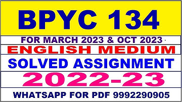 bpyc 134 solved assignment 2022-23 in english | bpyc 134 solved assignment 2022-23 | bpyc 134 2023