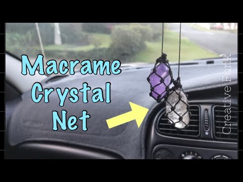 How to Make A Macrame Net Crystal Pendant or Rear Vision Mirror Hanger