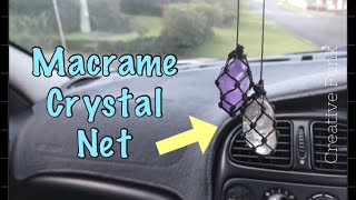 How to Make A Macrame Net Crystal Pendant - Twine/thread/cord necklace or pendant hanger!