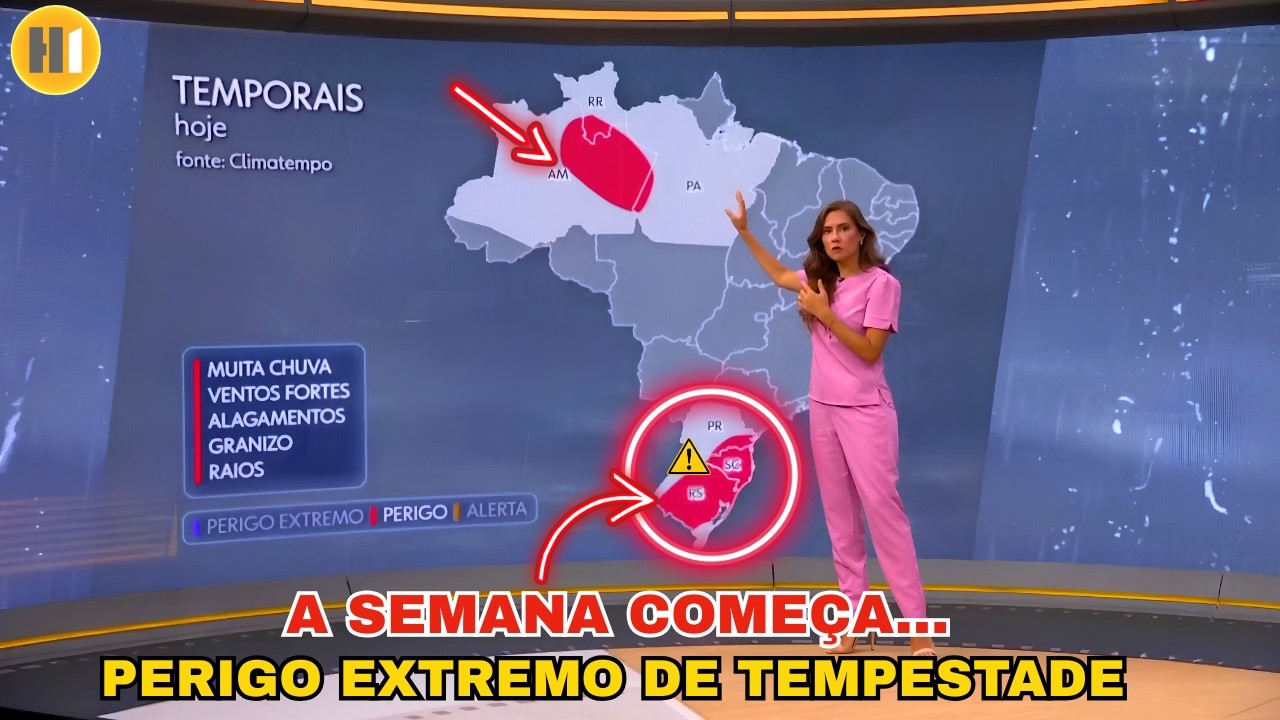 🌪️ ALERTA DE CICLONE: Sul terá temporais fortes e ventos acima de 90 km/h | Previsão do Tempo Hora 1